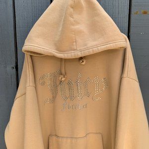 Juicy Couture Forever 21 Rhinestone Tan Brown Hoodie Plus Size 3X 3XL